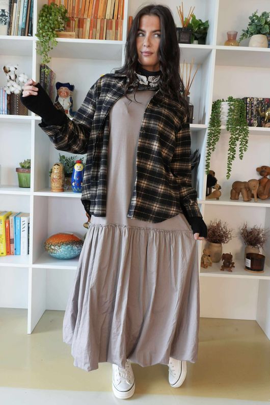 Paloma Pouf Layering Dress Mocha